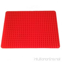 Non Stick Heat Resistant Raised Pyramid Shaped Silicone Baking Mat (11.5x16 Inches) - Perfectly Drains Excess Fats - Good for BBQ Grilling Baking - Food Grade Silicone -Roasting Mats Red - B01LO3QNCA